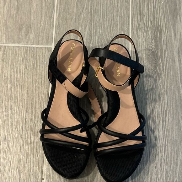Cole Haan Women's Black Strappy Sandals - Picture 1 of 8